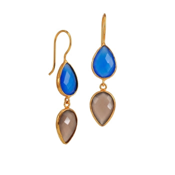 Matthias Dorbath, Blue & Grey Stone Earrings