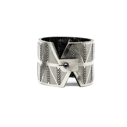 Karole Mazeika, Leather Chevron Cuff Bracelet