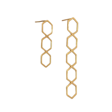 Azenya Burdett Hexagon Unity Drop Earrings