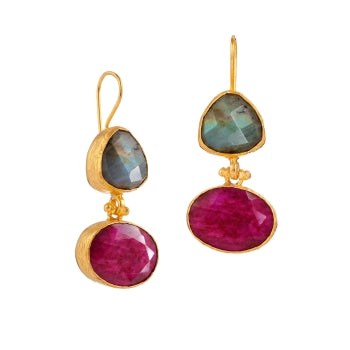 Matthias Dorbath, Labradorite & Ruby Earrings