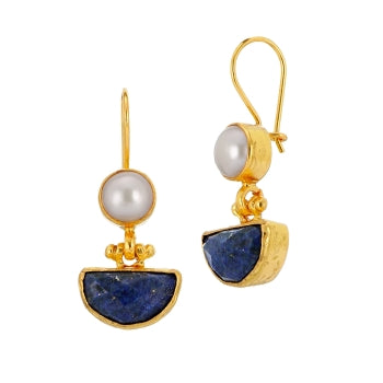 Matthias Dorbath, Lapis Lazuli & Pearl Earrings