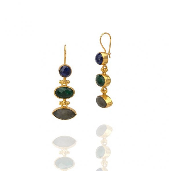 Matthias Dorbath, Emerald & Lapis Lazuli Earrings