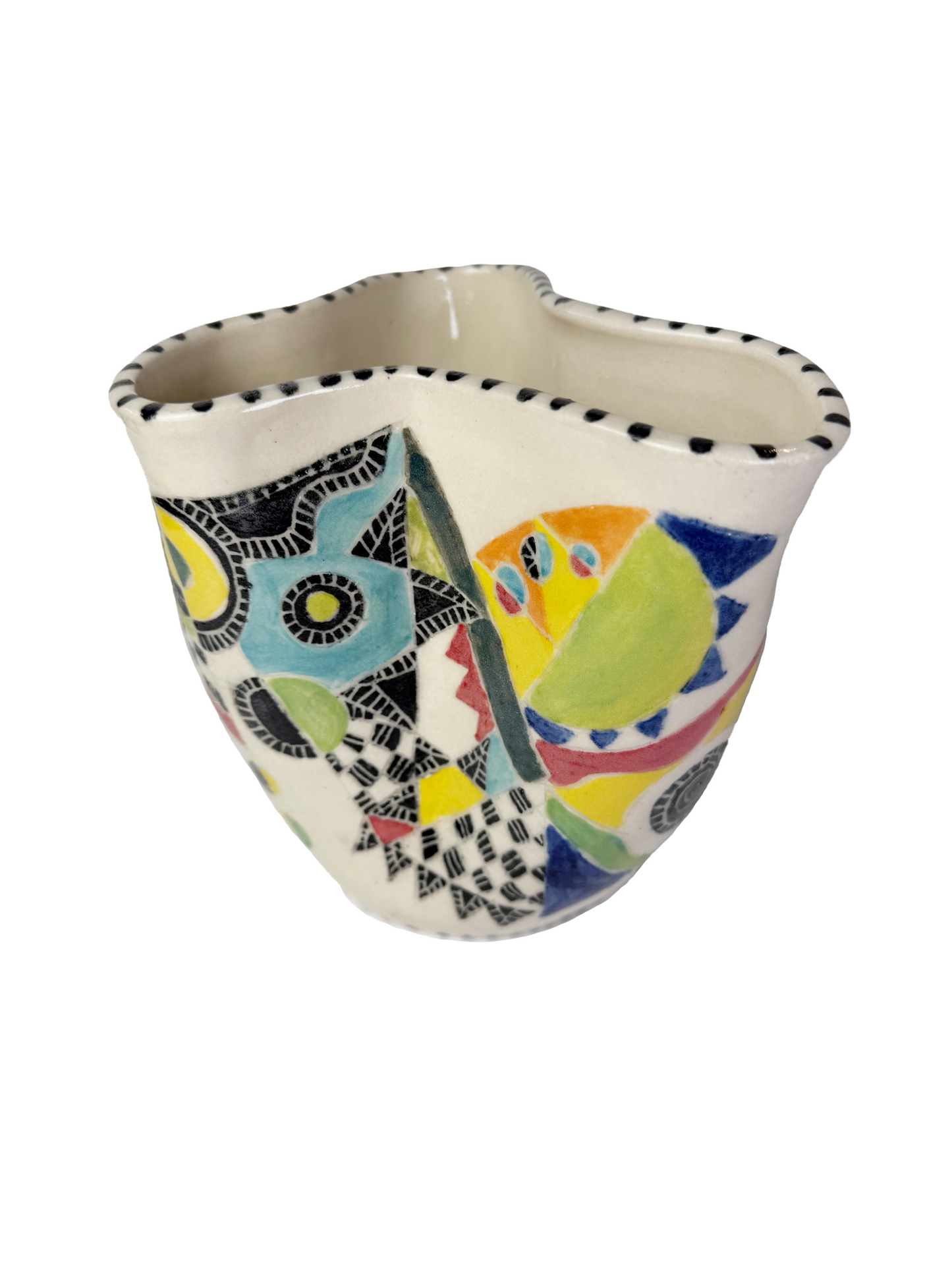 Joanne Jaffe, Short Ceramic Squiggly Vase