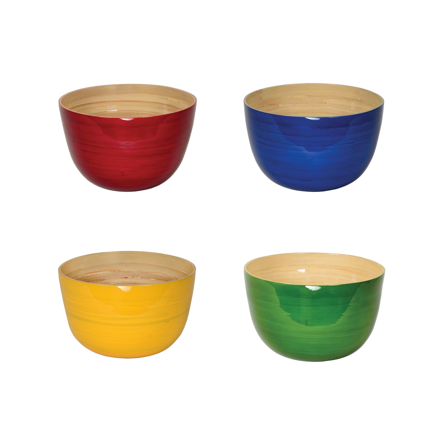 Lacquered Bamboo Bowls, 8.6" D x 5.5" H