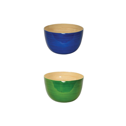 Lacquered Bamboo Bowls, 8.6" D x 5.5" H