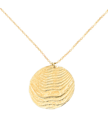 Erik Maes, Gold Cuttlebone Medallion Necklace