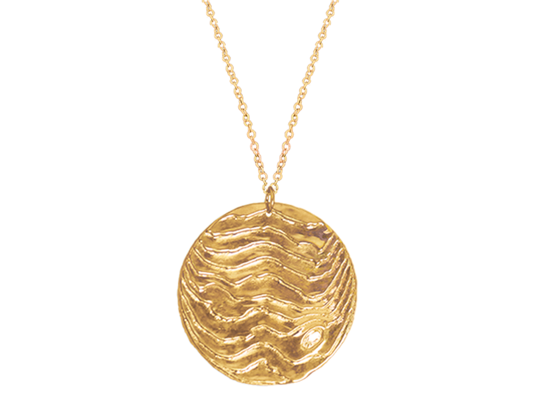 Erik Maes, Gold Cuttlebone Medallion Necklace