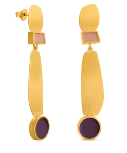 Cristina Julià, Collage Golden Earrings Purple