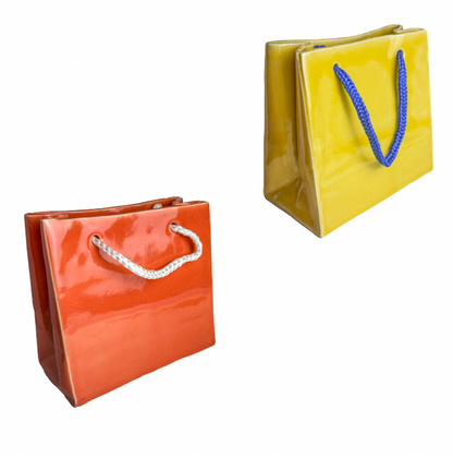 Kevork Cholakian, Small Ceramic Paper Gift Bag Vases