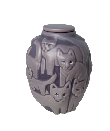 Gary Steinborn, Ceramic Cat Vase with Lid