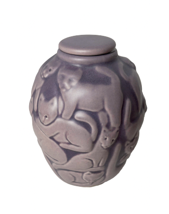 Gary Steinborn, Ceramic Cat Vase with Lid