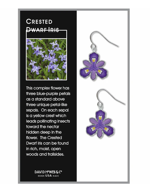 David Howell, Crested Dwarf Iris Earrings