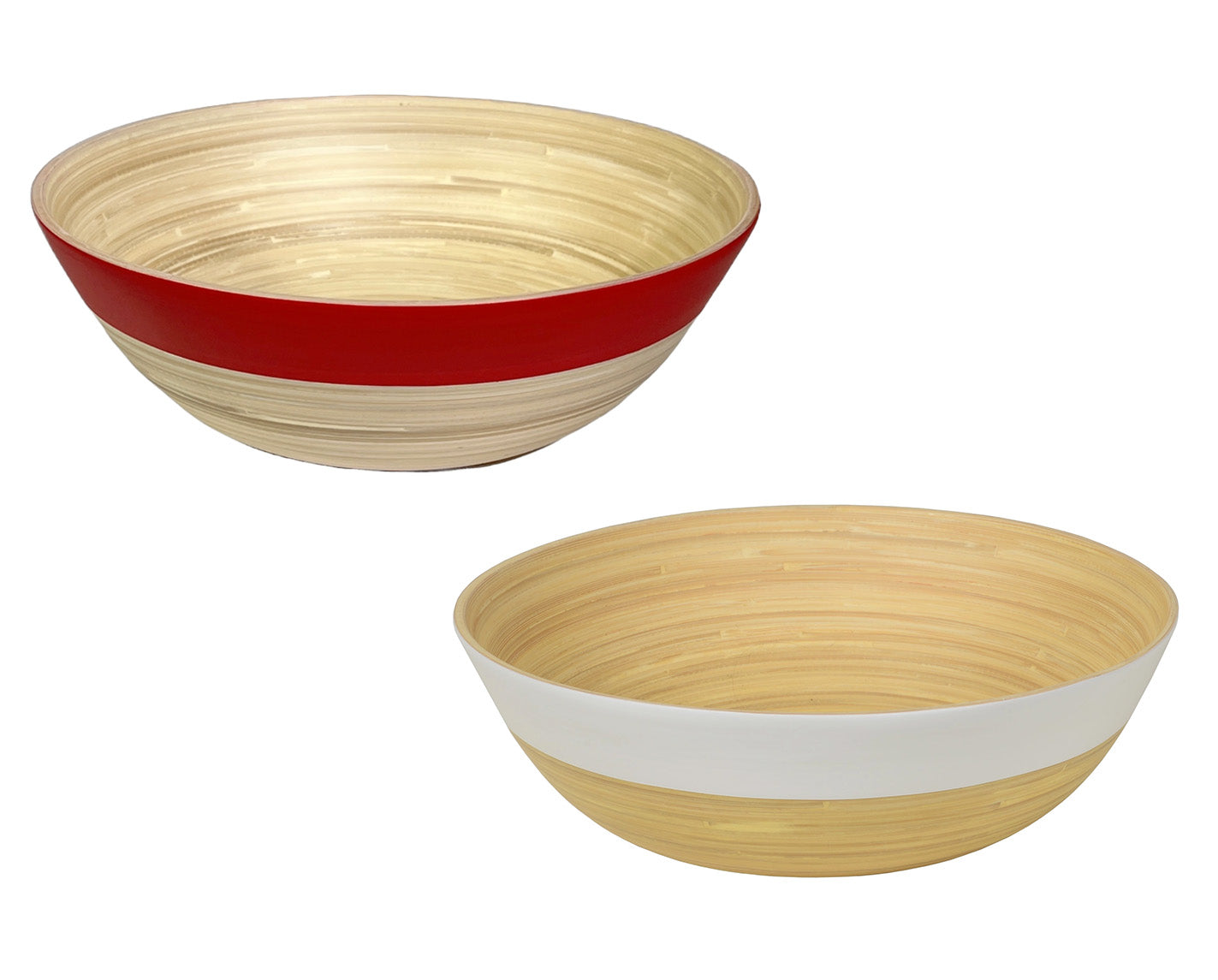 Matte Two-Tone Bamboo Bowls, 11.7" D x 3.9" H