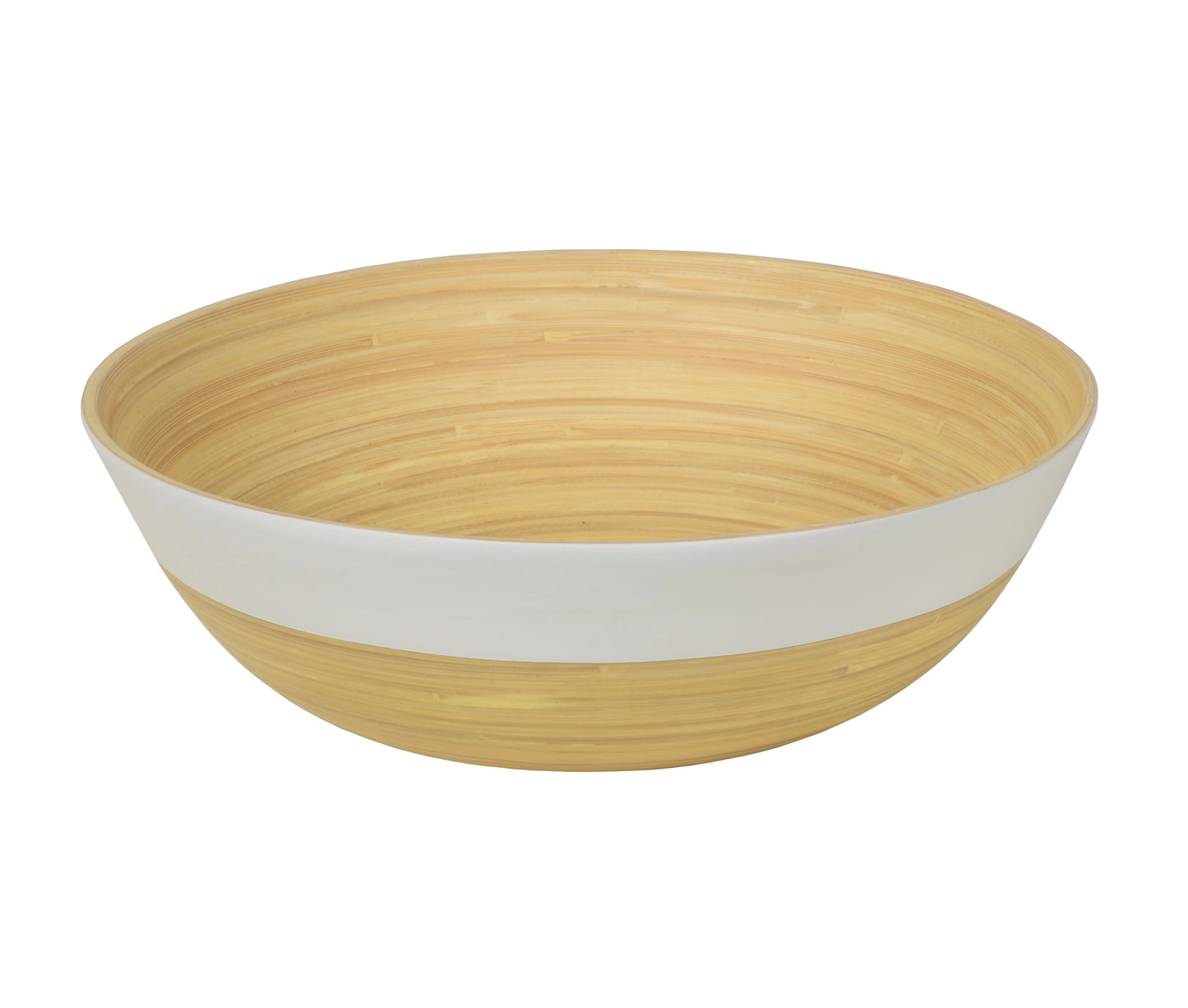 Matte Two-Tone Bamboo Bowls, 11.7" D x 3.9" H