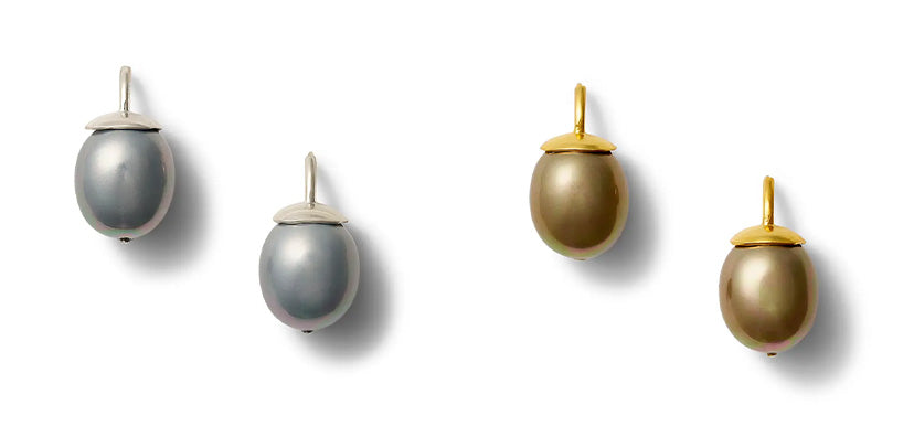 Catherine Canino, Large Egg Pearl Earrings