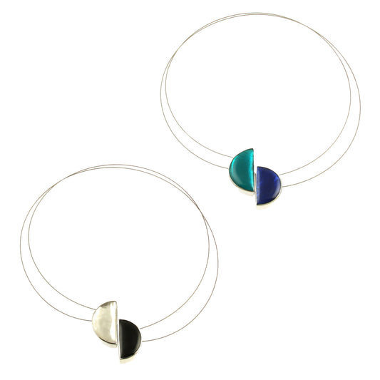 Debra Reiff, Magnetic Half Moon Pendant Necklaces