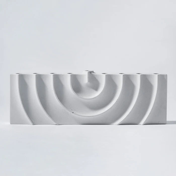 Concrete Ripple Menorahs