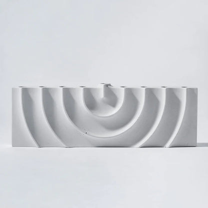 Concrete Ripple Menorahs