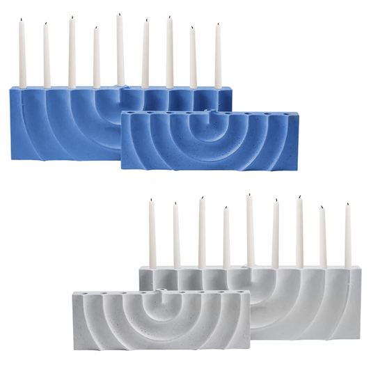 Concrete Ripple Menorahs