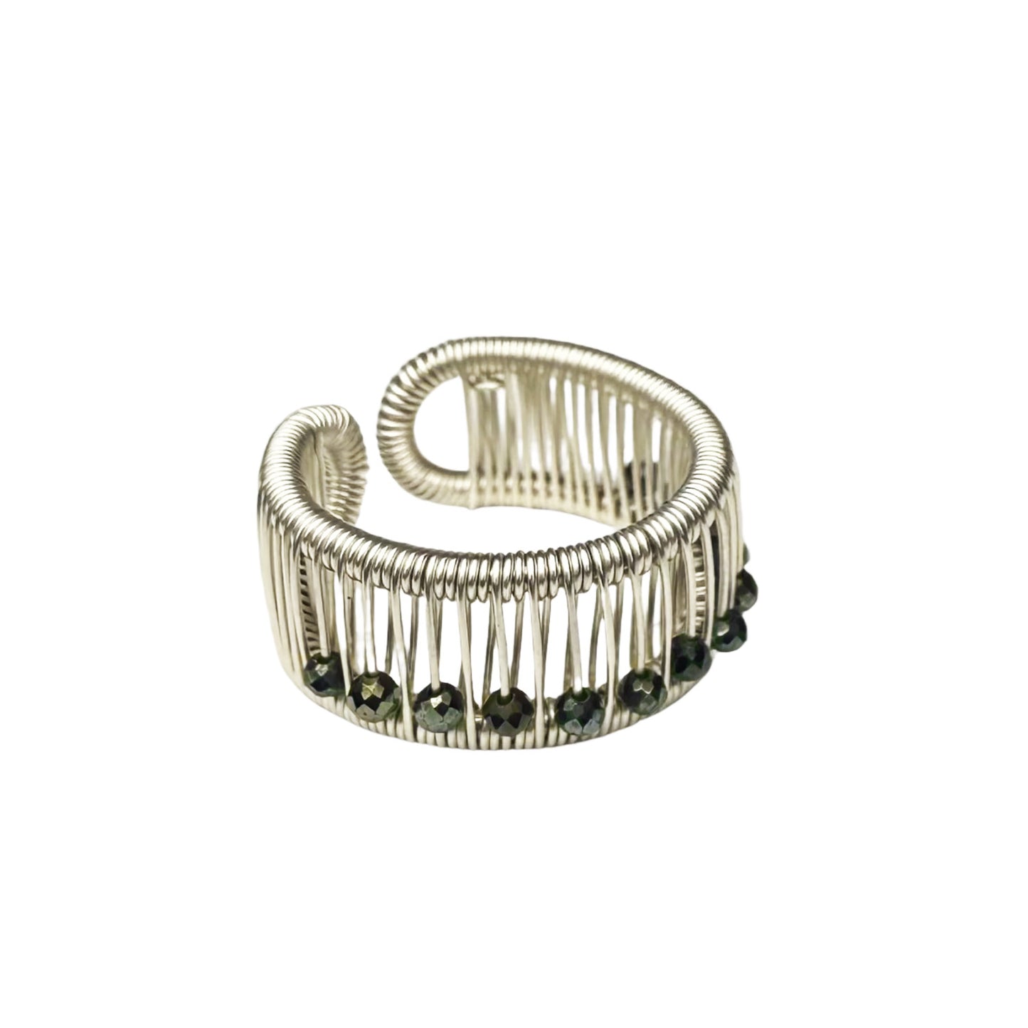 Tana Acton, Silver Ring with Kinetic Sparkle Beads