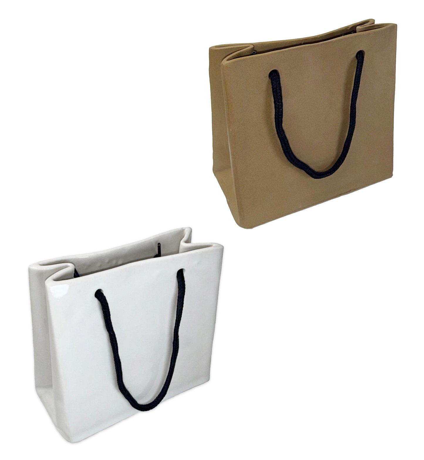 Kevork Cholakian, Small Ceramic Paper Gift Bag Vases