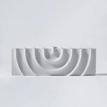 Concrete Ripple Menorahs