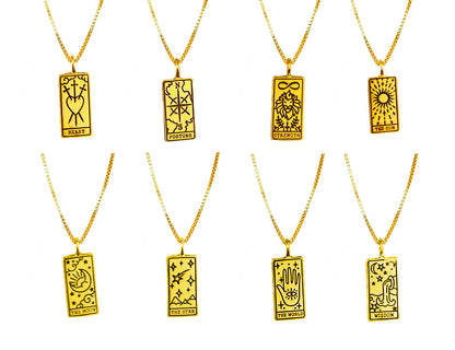 Elsa Guzman, 18K Gold Vermeil Tarot Card Necklaces