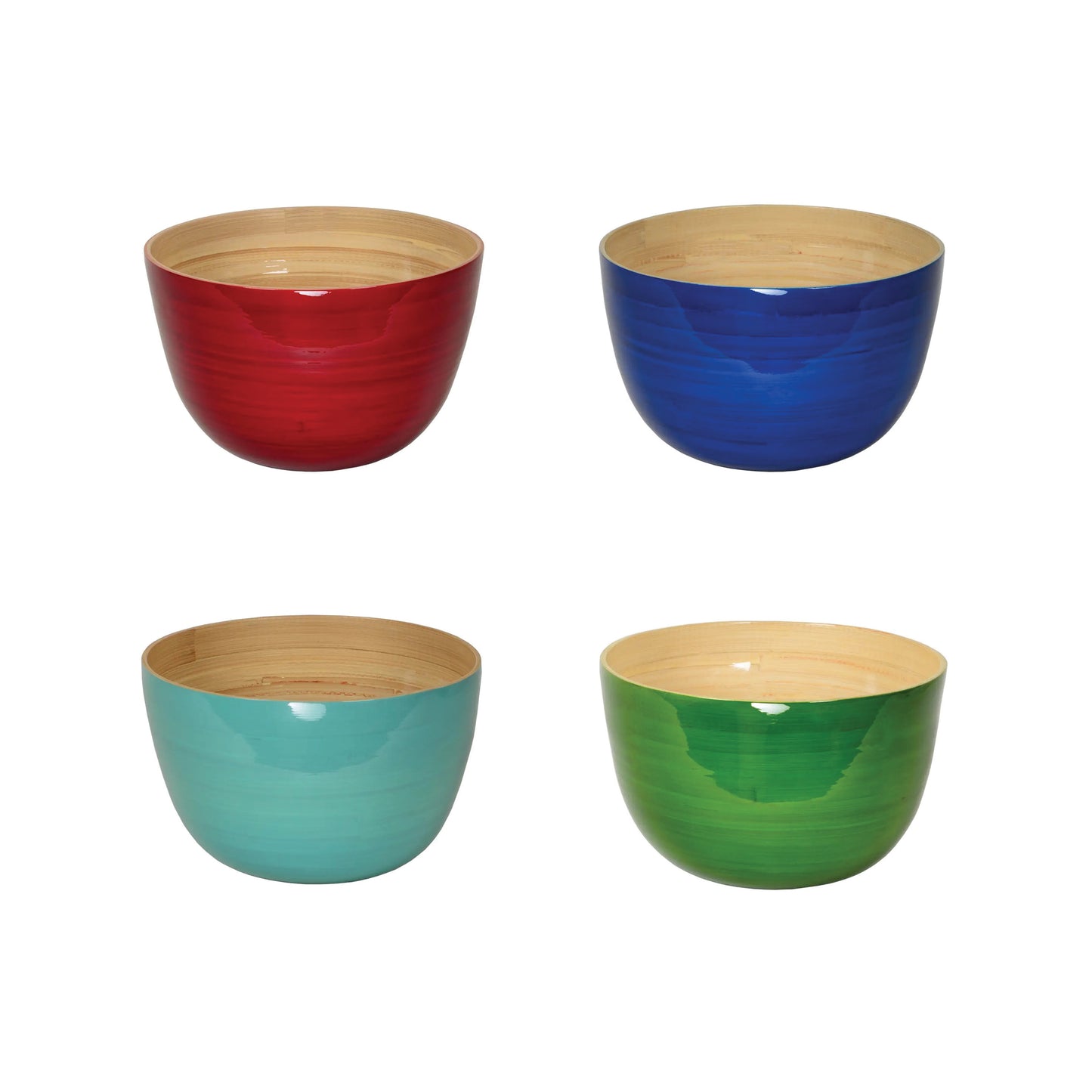 Lacquered Bamboo Bowls, 8.6" D x 5.5" H