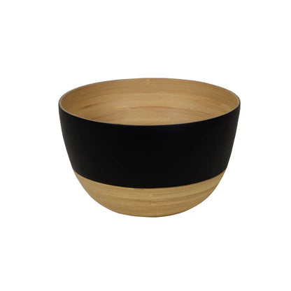 Matte Two-Tone Bamboo Bowls, 8.6" D x 5.5" H